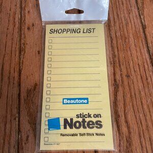Beautone "Shopping List" Stick on Notes Removable Self-Stick Notes
